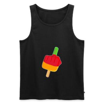 Lutschfinger Stinkefinger Flutschfinger - Männer Premium Bio Tank Top - Schwarz - Vorne - Michal (187cm)