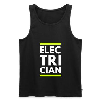 Électricien (deux lignes) - Débardeur bio Premium Homme - noir - Devant - Michal (187cm)
