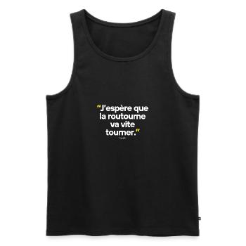 Citation célèbre footballeur - Débardeur bio Premium Homme - noir - Devant - Michal (187cm)