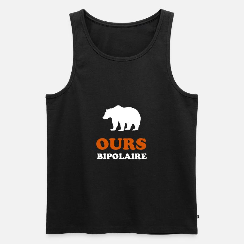 BIPOLAR-BÄR - Männer Premium Bio Tank Top - Schwarz
