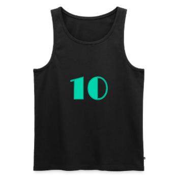 10 JAHRE. 10-JÄHRIGES JUBILÄUM. GEBURTSTAG 10 JAHRE. 10 - Männer Premium Bio Tank Top - Schwarz - Vorne - Michal (187cm)
