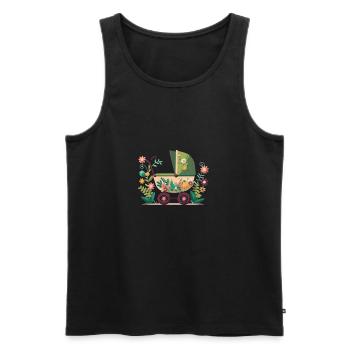 Flowery stroller 1 - Men's Premium Organic Tank Top - black - Front - AI Model Male 178 light (178cm)