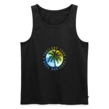 Vacances en Thaïlande - Débardeur bio Premium Homme - noir - Devant - Michal (187cm)