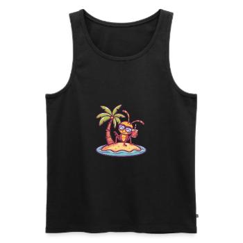 Vacances d’été de fourmi - Débardeur bio Premium Homme - noir - Devant - Michal (187cm)