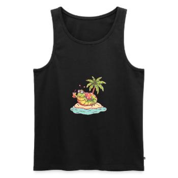 Wurm Sommer Strand Comic - Männer Premium Bio Tank Top - Schwarz - Vorne - Michal (187cm)