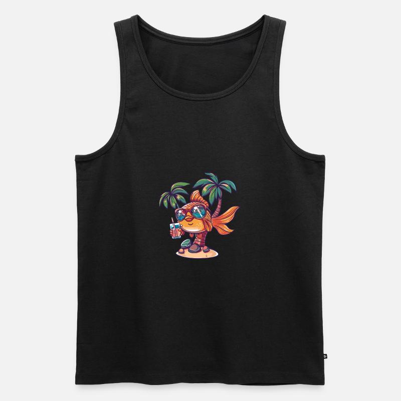 Goldfisch Sommer Strand Comic - Männer Premium Bio Tank Top - undefined