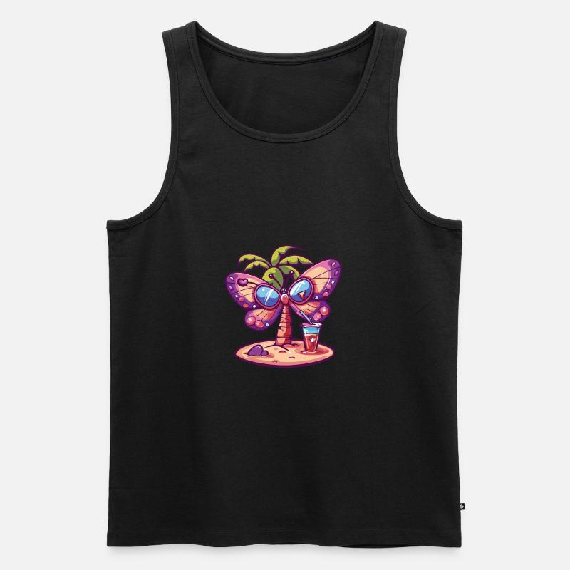 Schmetterling Sommer Strand Comic - Männer Premium Bio Tank Top - undefined