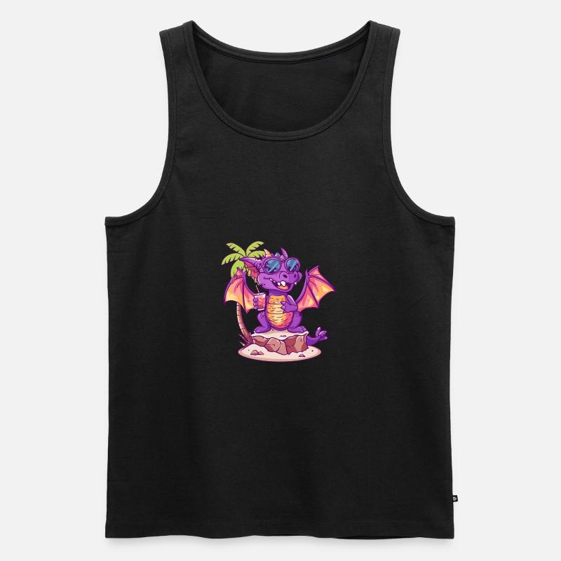Drache Sommer Strand Comic - Männer Premium Bio Tank Top - undefined