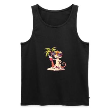 Lizard Summer Beach Comic - Men's Premium Organic Tank Top - black - Front - AI Model Male 178 light (178cm)