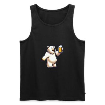 Polar Bear Beer Pixel - Men's Premium Organic Tank Top - black - Front - Michal (187cm)