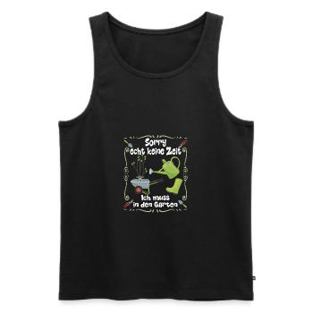Ich muss in den Garten | Gartenarbeit - Männer Premium Bio Tank Top - Schwarz - Vorne - Michal (187cm)