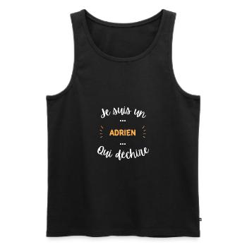 je suis un adrien qui déchire - Débardeur bio Premium Homme - noir - Devant - AI Model Male 178 light (178cm)