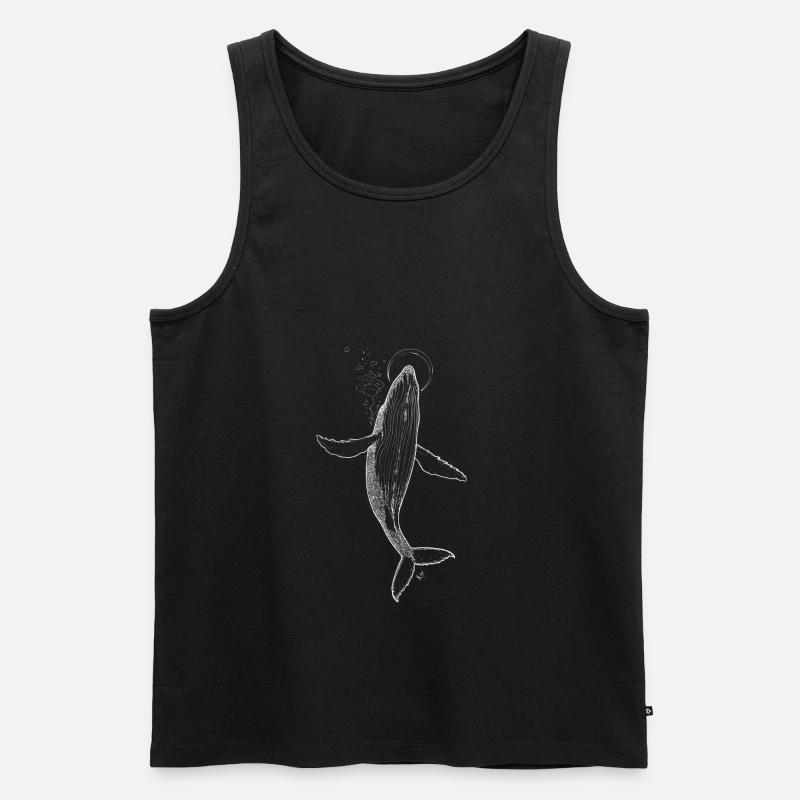 Baleine lune blanche Blumar - Débardeur bio Premium Homme - noir
