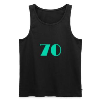 70. 70 JAHRE. 70-JÄHRIGES JUBILÄUM. GEBURTSTAG 70 JAHRE. - Männer Premium Bio Tank Top - Schwarz - Vorne - Michal (187cm)