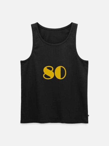 80. 80 YEARS. 80TH ANNIVERSARY. BIRTHDAY 80 YEARS. - Men's Premium Organic Tank Top - black
