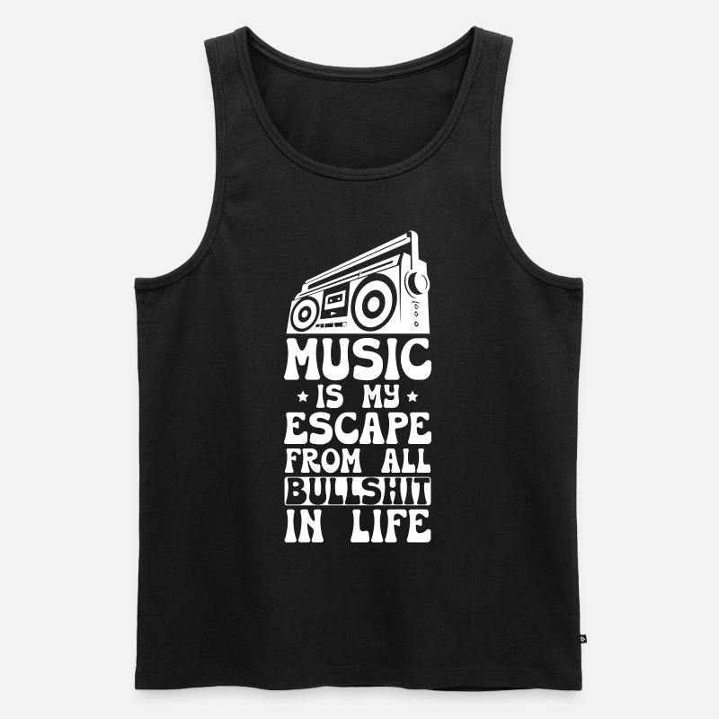 Trendy Music - Männer Premium Bio Tank Top - Schwarz