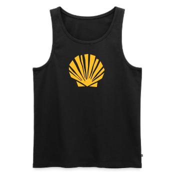 Pétoncle | Camino de Santiago | St. James - Débardeur bio Premium Homme - noir - Devant - AI Model Male 178 light (178cm)
