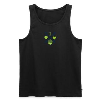 Houblon amour bière bière orge brauer shirt - Débardeur bio Premium Homme - noir - Devant - Michal (187cm)