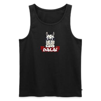 Dalai and Lama with glasses T-Shirt Funny - Men's Premium Organic Tank Top - black - Front - AI Model Male 178 light (178cm)