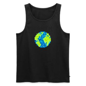 EARTH - Men's Premium Organic Tank Top - black - Front - AI Model Male 178 light (178cm)