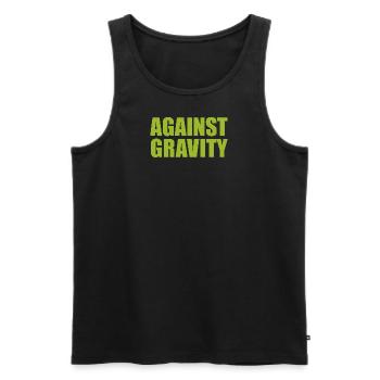 AGAINST GRAVITY - Männer Premium Bio Tank Top - Schwarz - Vorne - AI Model Male 178 light (178cm)