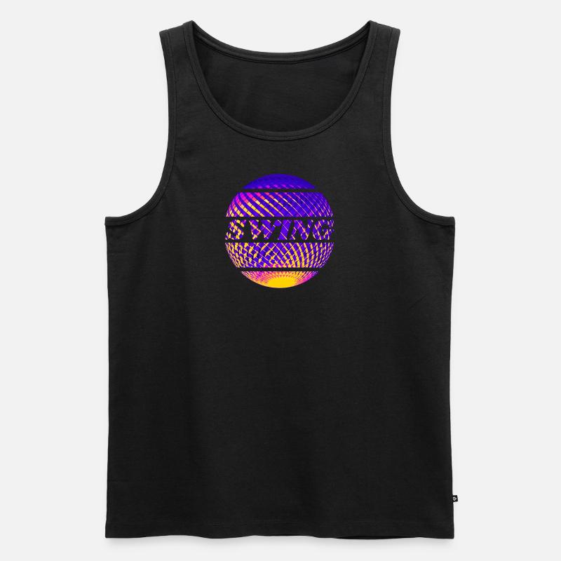 Swing Diskokugel - Männer Premium Bio Tank Top - Schwarz