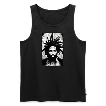 Rastafari - Men's Premium Organic Tank Top - black - Front - AI Model Male 178 light (178cm)