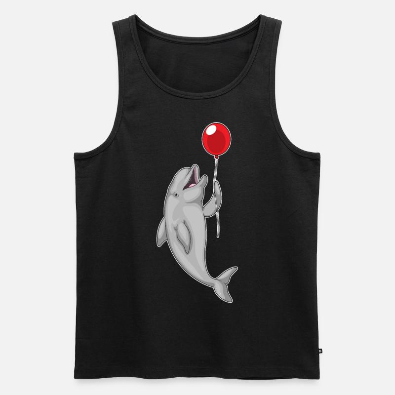 Delfin Luftballon - Männer Premium Bio Tank Top - Schwarz