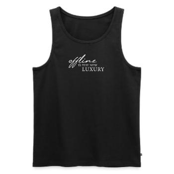 offline is the new luxury - Männer Premium Bio Tank Top - Schwarz - Vorne - AI Model Male 178 light (178cm)