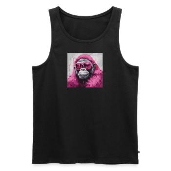 Pink Fashion Monkey Art - Men's Premium Organic Tank Top - black - Front - Michal (187cm)