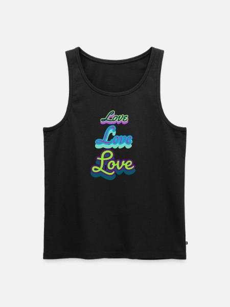 Love Love Love - Männer Premium Bio Tank Top - Schwarz