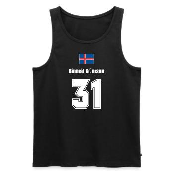 Island Trikot Nr.31 - Männer Premium Bio Tank Top - Schwarz - Vorne - AI Model Male 178 light (178cm)