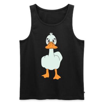 Drôle de majeur canard - Débardeur bio Premium Homme - noir - Devant - AI Model Male 178 light (178cm)