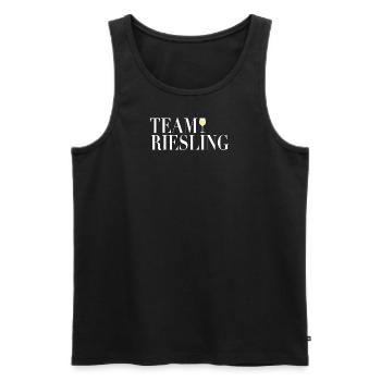 Team Riesling - Wein, Weißwein - Männer Premium Bio Tank Top - Schwarz - Vorne - Michal (187cm)