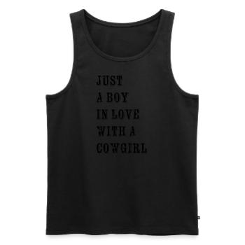 Dictons drôles, Cowboy, Saint-Valentin, amour, amour - Débardeur bio Premium Homme - noir - Devant - AI Model Male 178 light (178cm)