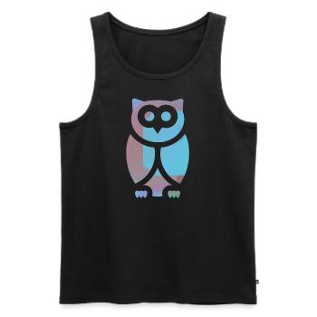 Eule - Männer Premium Bio Tank Top - Schwarz - Vorne - AI Model Male 178 light (178cm)