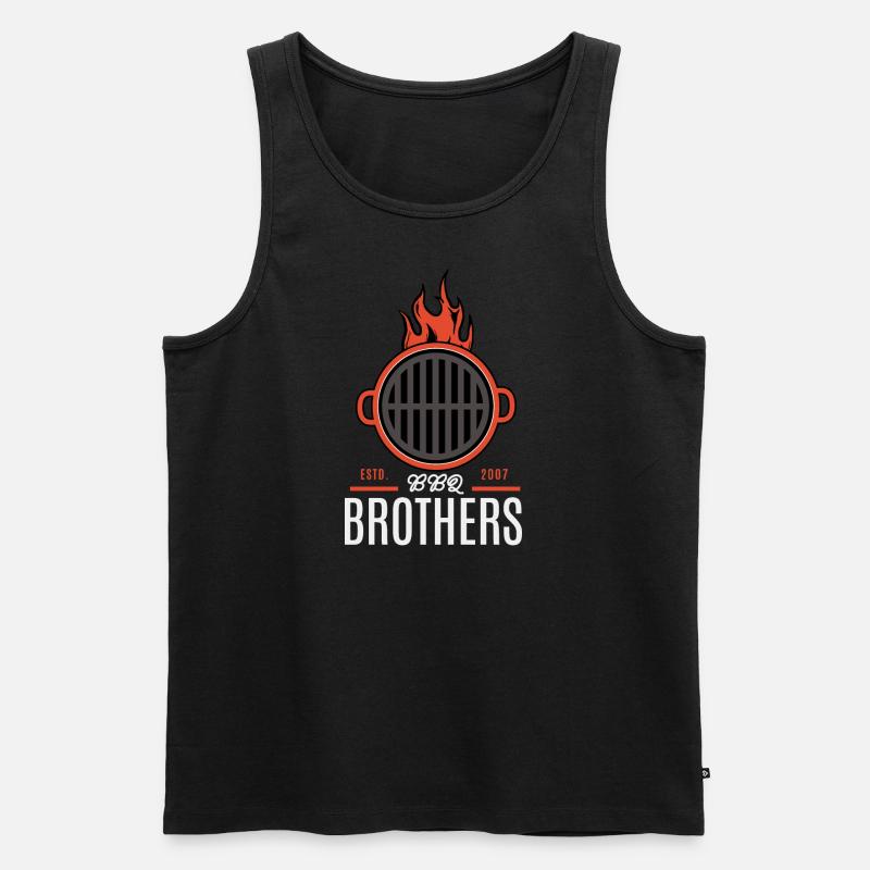 BBQ Brothers - Männer Premium Bio Tank Top - Schwarz