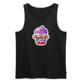 Funny Bubble Tea Design: I Love Bubble Tea - Men's Premium Organic Tank Top - black - Front - AI Model Male 178 light (178cm)