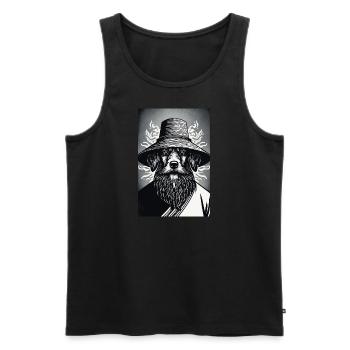 Der wachsame Hund - Männer Premium Bio Tank Top - Schwarz - Vorne - AI Model Male 178 light (178cm)