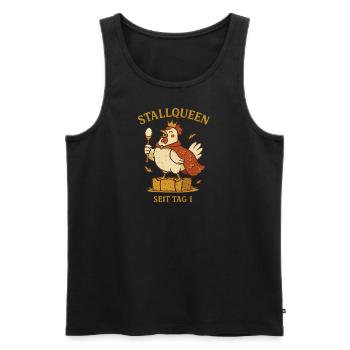 Stallqueen seit Tag 1 - Männer Premium Bio Tank Top - Schwarz - Vorne - AI Model Male 178 light (178cm)