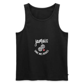 jamais sans mes boules - Débardeur bio Premium Homme - noir - Devant - Michal (187cm)