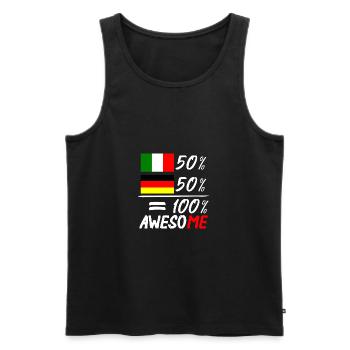 50% Italienisch 50% deutsch - Männer Premium Bio Tank Top - Schwarz - Vorne - Michal (187cm)