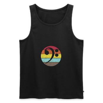 Bass Clef. Bassschlüssel Vintage distressed - Männer Premium Bio Tank Top - Schwarz - Vorne - Michal (187cm)