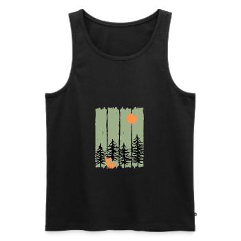 Fox Forest - Men's Premium Organic Tank Top - black - Front - AI Model Male 178 light (178cm)