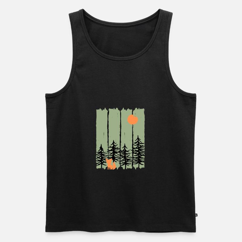 Fox Forest - Männer Premium Bio Tank Top - Schwarz