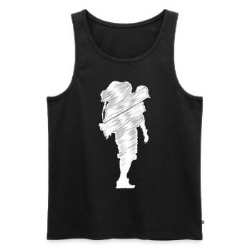 Wanderer - (3) - Männer Premium Bio Tank Top - Schwarz - Vorne - Michal (187cm)