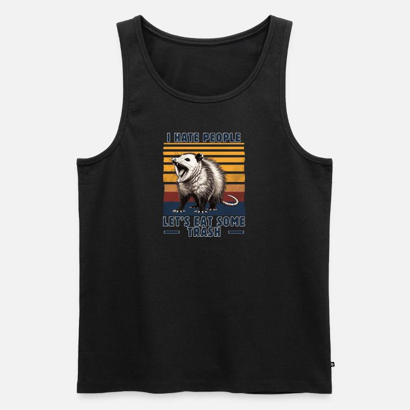 I hate people - Opossum - Männer Premium Bio Tank Top - Schwarz