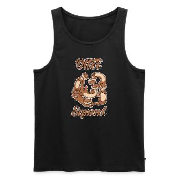 Otter Squad : de jolies loutres de mer, dicton - Débardeur bio Premium Homme - noir - Devant - AI Model Male 178 light (178cm)