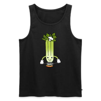 Sellerie Chef Ironisches Sprichwort: Lauchgemüse - Männer Premium Bio Tank Top - Schwarz - Vorne - Michal (187cm)