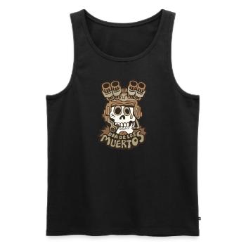 Dia de los Muertos - Soldier's skull - desert - Men's Premium Organic Tank Top - black - Front - Michal (187cm)